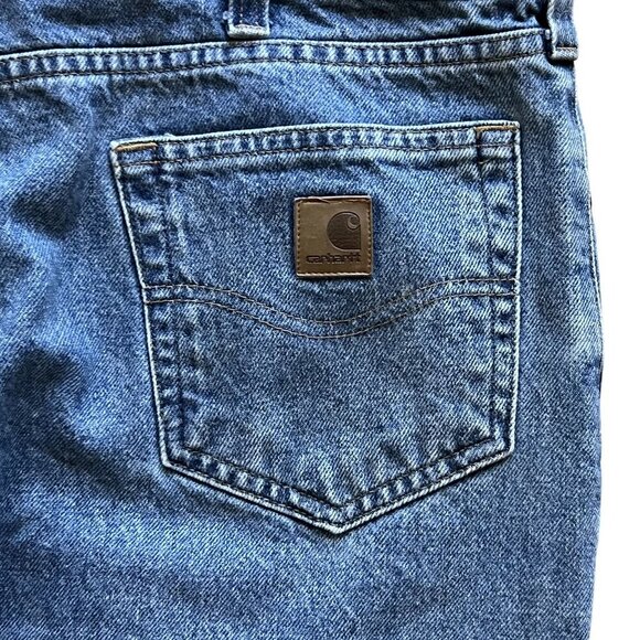 Carhartt Mens 36x32 Relaxed Fit Blue Denim Jeans Casual Normcore Capsule Pants - Picture 4 of 13